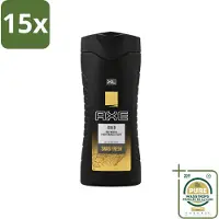 Axe 15 x XL - Douchegel - Gold - Oud Wood & Fresh Vanilla - Swag Fresh - 400 ml - Wasstrips - Douchegel - Geur - Frisheid - Oud Hout - Verse Vanille