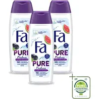 Fa 3 x - Douchegel - Pure Freshness - Acai & Guave - Verfrissend & Verzorgend - 250 ml - Grootverpakking - Vaatwasstrips - Douchegel - Acai - Guave - Verfrissend - Verzorgend
