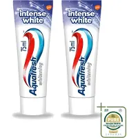 Aquafresh 2 x - Tandpasta - Intense White - Wittere Tanden - 75 ml - Wasstrips - Tandpasta - Wittere Tanden - Tanden Reinigen - Tanden Witteren - Microparel