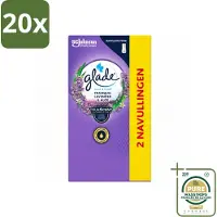 Glade 20 x - Touch & Fresh Navulling - Tranquil Lavender & Aloë - 2 × 10 ml - Wasstrips - Luchtverfrisser - Lavendel - Geur - Ontspanning - Geurverspreiding
