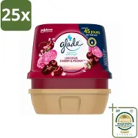 Glade 25 x - Badkamer Gel - Luscious Kers & Pioenroos - 180 g - Wasstrips - Badkamer Geur - Luchtverfrisser - Bloemige Geur - Frisse Geur - Geur Gel