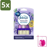 Ambi Pur 5 x - 3Volution - Navulling - Lavendel - 20 ml - Bulkverpakking - Geurverspreider - Douchemop - Lavendel
