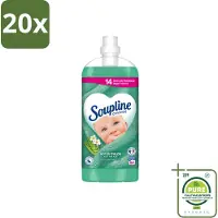 Soupline 20 x - Wasverzachter - Aloë Vera - 56 Wasbeurten - 1.3L - Grootverpakking - Vaatwasstrips - Wasverzachter Aloë Vera - Frisse Geur - Zachte Kleding - 14 Dagen Frisheid - Natuurlijke Geur