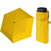 Doppler Fiber Handy Zakjesparaplu Geel - Compact & Lichtgewicht