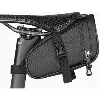 Snq Polyester Fietszadel Tas - Waterdicht en Reflecterend - Met Achterlicht Montage - 19,5x9x10,5 cm - Draagbare Gereedschapstas voor Mountainbike en Racefiets