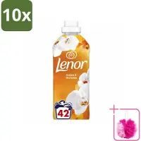 Lenor 10 x - Wasverzachter - Amber & Orchidee - Fris & Zacht - 42 Wasbeurten - Bulkverpakking - Wasverzachter - Douchemop - Geur