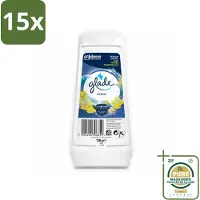 Glade 15 x - Gel - Marine - 150 g - Wasstrips - Luchtverfrisser - Fris Geur - Maritieme Geur - Geur Gel - Badkamer Geur