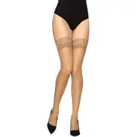 Merry Style MS-GB-200 Dames Panty - 15 DEN- halsterloos - Transparant - Polyamide - Beige - XS-S