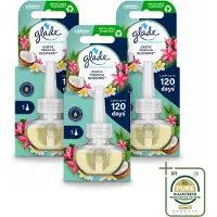 Glade 3 x - Navulling Elektrische Olie - Exotic Tropical Blossoms - Zonder Houder - Wasstrips - Luchtverfrisser - Geur - Tropische Geur - Monoi Olie - Kokosmelk