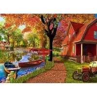 Jigsaw Herfst Dorp Legpuzzel 1000 Stukjes - Decoratie & Ontspanning