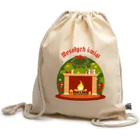 M&c Merkeuze Katoenen Rugzak - Cadeau Idee Kerst - 38x42cm