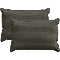 vidaXL Kussensloop 2 st HOUTEN Antraciet 30 x 50 cm corduroy