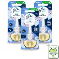 Glade 3 x - Navulling Elektrische Olie - Pure Clean Linen - Zonder Houder - Grootverpakking - Vaatwasstrips - Geur - Linen - Sfeer - Geurafgifte - Essentiële Oliën