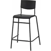 IKEA STIG barkruk met rugleuning, zwart, 63 cm zithoogte