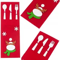 Martom Kerst Bestekhoesjes van Vilt - Tafeldecoratie voor de Feestdagen
