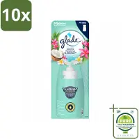 Glade 10 x – Sense & Spray Navulling – Exotic Tropical Blossoms – 18 ml - Grootverpakking - Vaatwasstrips - Tropische Geur - Bewegingssensor - Kokos En Bloemen - Luchtverfrisser - Exotische Geur