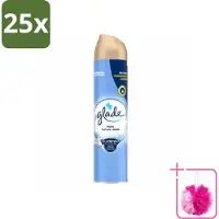 Glade 25 x – Luchtverfrisser Spray – Pure Clean Linen – 300 ml - Bulkverpakking - Luchtverfrisser linnen geur - Douchemop - Frisse luchtverfrisser spray