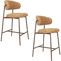 Housecraft living Claes Barkrukken rugleuning 65 cm Gemêleerd Okergeel - Set van 2