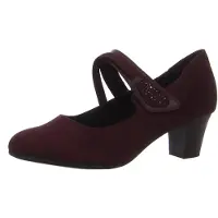 Jana pumps met bandjes, model Mary Jane, veganistisch, bordeauxrood, maat 39
