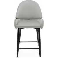 Design@Home Bergamo Hoker Welurowe Jasnoszare - Elegante Keukenstoel