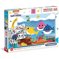 Clementoni Baby Shark Puzzel 60 Stukken - Kleurbaar & Dubbelzijdig
