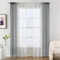 MIULEE Gordijnen, gordijnen, transparant, tweekleurig, kerstgordijnen, vitrages, voor slaapkamer en woonkamer, set van 2, 140 x 160 cm