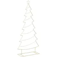 vidaXL - Metalen - kerstboom - met - standaard - KUOPIO - 210 - cm - Staal - Goud