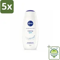 Nivea 5 x - Douchecrème - Zacht - Huidbeschermend - Amandelolie - 500 ml - Grootverpakking - Vaatwasstrips - Douchecrème - Huid Verzorgen - Amandelolie - Zijdezachte Huid - Hydratatie