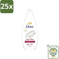 Dove 25 x Silky Velvet - Douchegel - Sulfaatvrij - 250 ml - Wasstrips - Douche Gel - Zijdezachte Huid - Sulfaatvrije Douche - Hydraterende Douche - Huid Verzorging