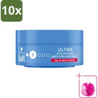 Taft 10 x - Ultra 2 - Styling Wax - Flexibele textuur - 75 ml - Bulkverpakking - Haartypen - Douchemop - Styling wax