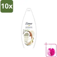 Dove 10 x Nourishing Secrets - Douchegel - Kokosolie & Amandel melk - Sulfaatvrij - 250 ml - Bulkverpakking - Douchegel - Douchemop - Kokosolie