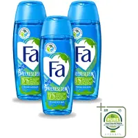 Fa 3 x - Douchegel - Zeeliefde Fresh - Verfrissend & Verkwikkend - Verzorgend - 250 ml - Grootverpakking - Vaatwasstrips - Douchegel - Zeegeur - Frisheid - Huidverzorging - Kokosextract