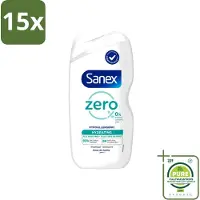 Sanex 15 x Zero % - Douchegel - Hydrateert - Alle Huidtypes - 400 ml - Grootverpakking - Vaatwasstrips - Douchegel - Huidverzorging - Hydraatende Douchegel - 0% Sulfaten - 0% Kleurstoffen