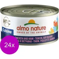 Almo Nature Hfc Cat Cuisine 70 g - Kattenvoer - 24 x Tonijn&Kip&Ham