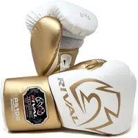 Rival RS100 Professional Sparring Bokshandschoenen – Multi‑Layer Foam – Wrist Lock 2 – Wit/Goud - 14 OZ