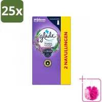 Glade 25 x - Touch & Fresh Navulling - Tranquil Lavender & Aloë - 2 × 10 ml - Bulkverpakking - Geur - Douchemop - Ontspanning