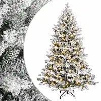 vidaXL - Kunstmatige - Hinged - Kerstboom - 210 - cm - 300 - LED's - Warmwit