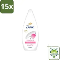 Dove 15 x Petal Soft - Douchegel - Sulfaatvrij - 250 ml - Grootverpakking - Vaatwasstrips - Douchegele - Zachte Reiniging - Hydratatie - Bloemige Geur - Sulfaatvrije