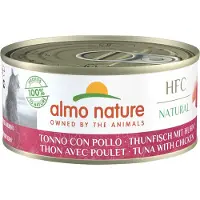 Almo Nature HFC Natural Natvoer voor Katten - 24 x 150g - Tonijn en Kip - 24 x 150 gram