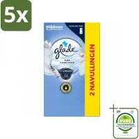 Glade 5 x - Touch & Fresh Navulling - Pure Clean Linen - 2 × 10 ml - Grootverpakking - Vaatwasstrips - Navulling - Geur - Frisheid - Linen - Bloemige Geur