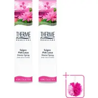 Therme 2 x - Interieurspray - Saigon Pink Lotus - Oosterse Romantiek in Huis - 60 ml - Bulkverpakking - Interieurspray - Douchemop - Geur