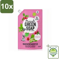 Marcel's Green Soap 10 x Marcel’s Green Soap – Wasverzachter – Patchouli & Cranberry - Navulling – 750 ml - Grootverpakking - Vaatwasstrips - Wasverzachter - Navulling - Patchouli - Cranberry - Wasverzachter Navulling