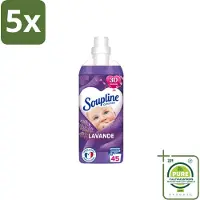 Soupline 5 x - Wasverzachter - Lavendel - 45 Wasbeurten - 1L - Grootverpakking - Vaatwasstrips - Wasverzachter - Wasgoed Verzorgen - Wasresultaat - Wasmachine - Wasverzachter Lentebloesem
