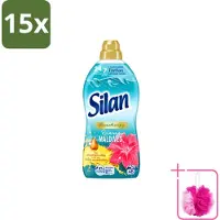Silan 15 x Aromatherapy - Wasverzachter - Relaxing Maldives - Essentiële Oliën en Langdurige Parfum - 48 Wasbeurten - 1.056L - Bulkverpakking - Wasverzachter - Douchemop - Tropische geur