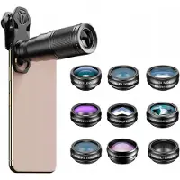 Apexel 10-in-1 Telelens Kit: 22x Zoom, 15x Macro & Special Effects