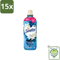 Soupline 15 x – Wasverzachter – Energie Jasmijn & Witte Bloemen – 950 ml - Grootverpakking - Vaatwasstrips - Wasverzachter - Jasmijn - Witte Bloemen - Fris - Energie