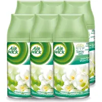 Air Wick 6 x - Luchtverfrisser Navulling - Jasmijn & Witte Bloemen - Automatische Spray - 250 ml - Voordeelverpakking - 6 stuks