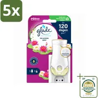 Glade 5 x - Houder Elektrische Olie - Relaxing Zen - Wasstrips - Elektrische Geurhouder - Ontspannende Geur - Luchtverfrisser - Geurhoudende Houder - Relax Geur