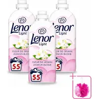 Lenor 3 x Light - Wasverzachter - Jasmijnbloem - Fris & Zacht - 55 Wasbeurten - Bulkverpakking - Wasverzachter - Douchemop - Jasmijn