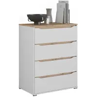 Vicco Dressoir Ruben, Wit/Artisanaal eiken, 80 x 100.7 cm